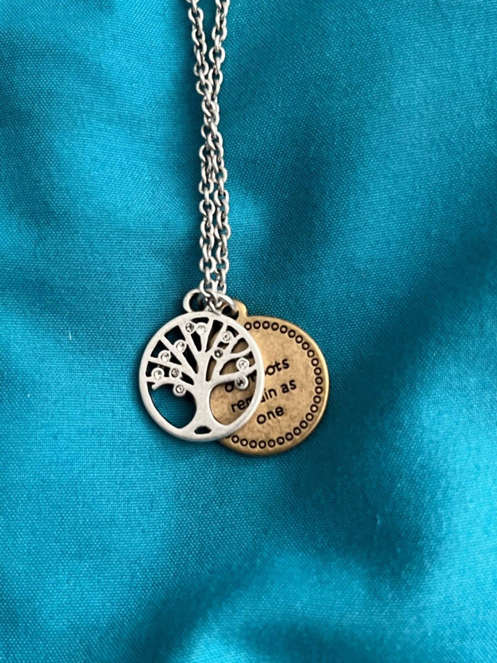 Premier Designs Silver and Gold Tree of Life Pendant Necklace